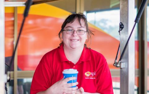 Person with a disability enjoying employment as a result of Mylestones Employment